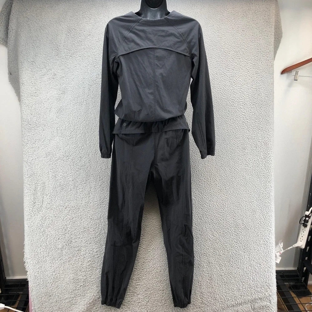 Lululemon Dynamic Days Jumpsuit Black Womens 4 Active Athleisure Stretch Comfort